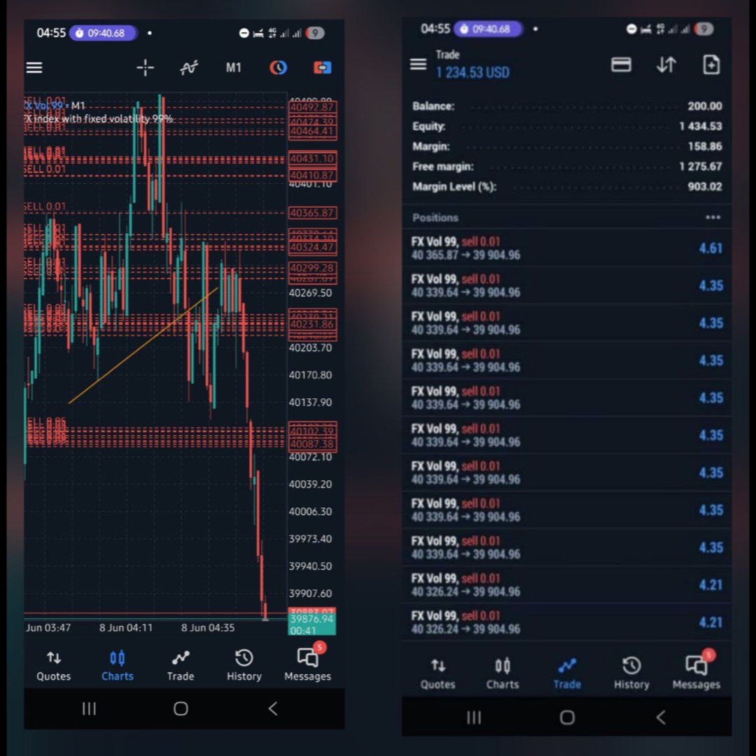 Trading profit screenshot